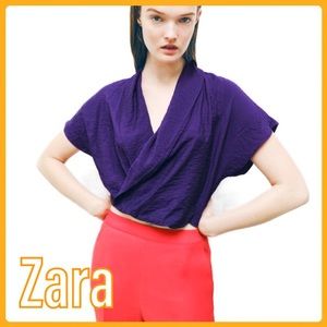 Zara - Purple Wrap Top - Size XL